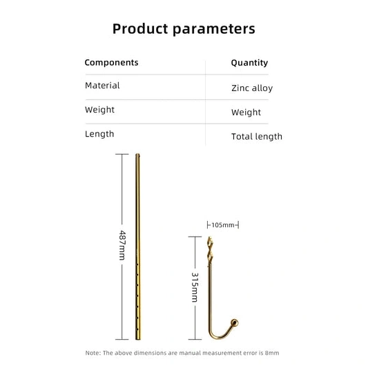 3867 AllNight Adjustable LOCKINK Golden Set Anal Hook 0206